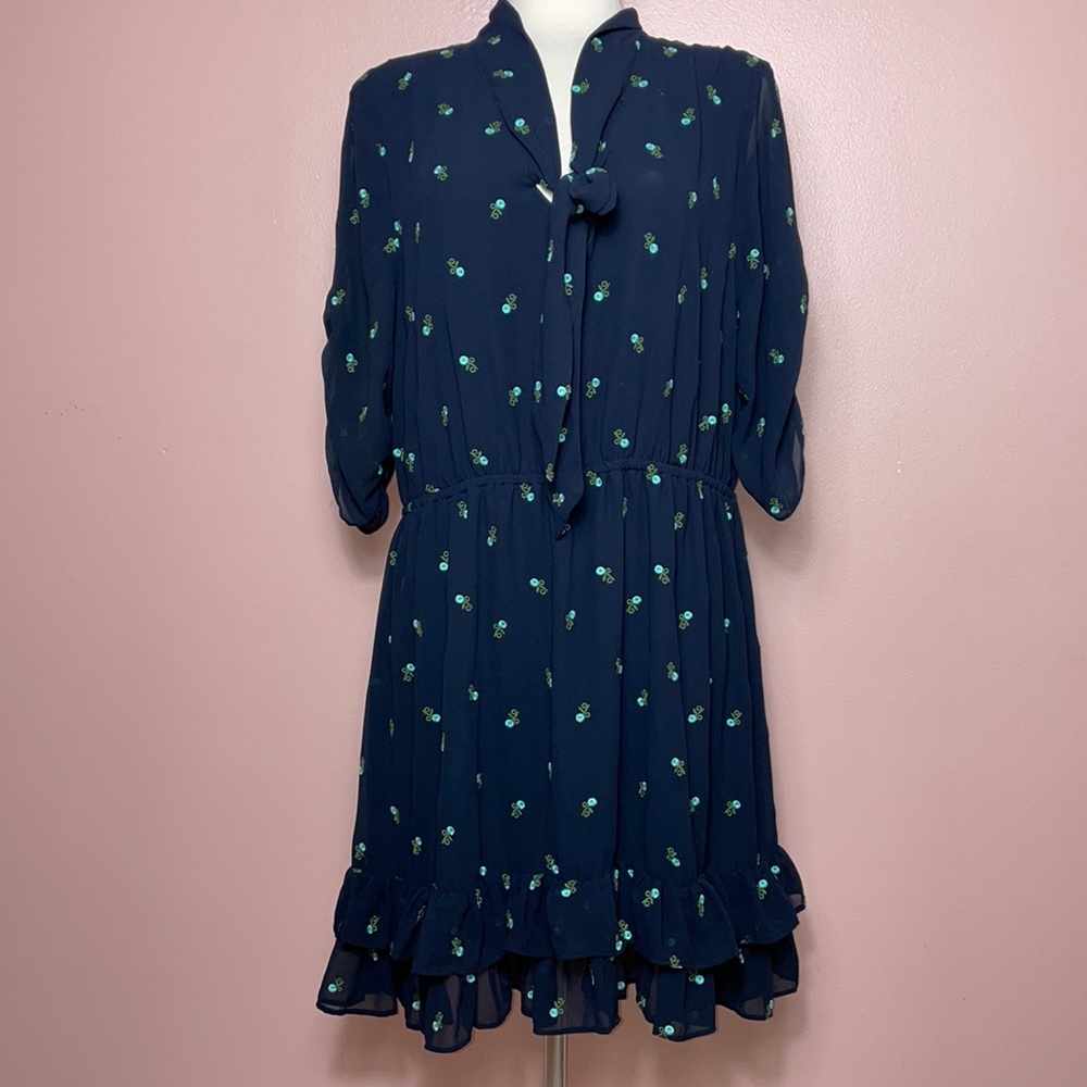 CECE EMBROIDERED FLORAL DRESS
